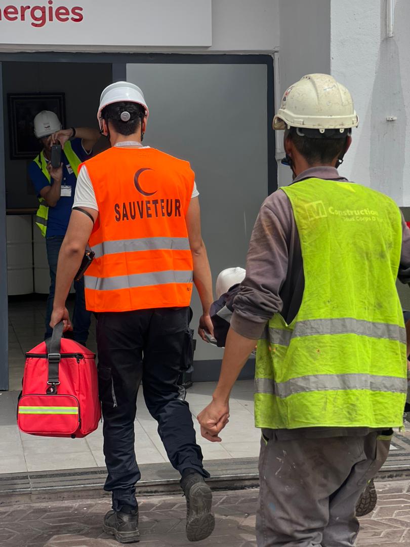 Intervention rapide de l'équipe de secours sur site
