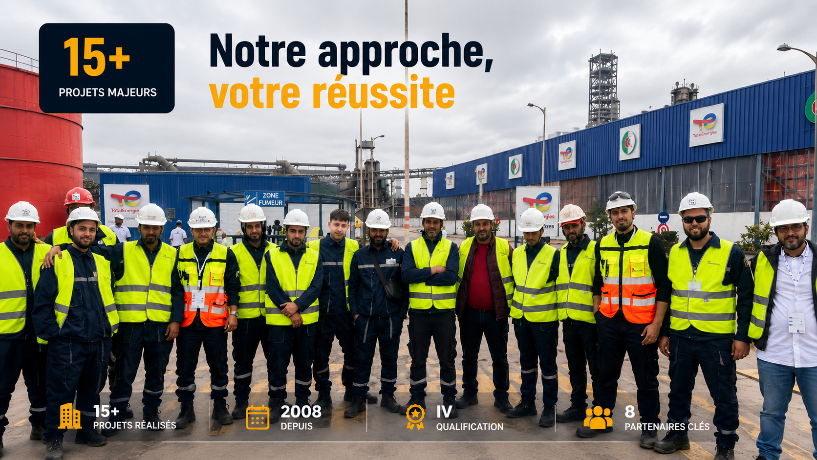 Équipe M Construction sur site, projets majeurs et indicateurs